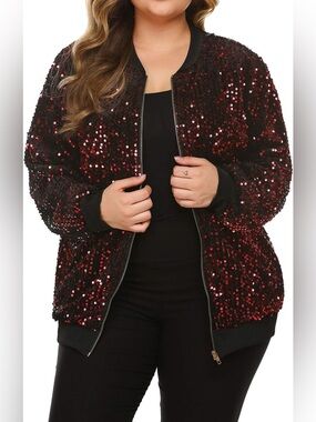 Chigant Sequin Bomber Jacket